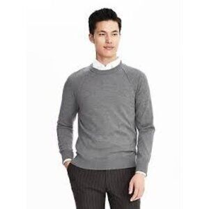 Banana Republic Mens‎ Italian Merino Raglan Crew Silk Sweater Small